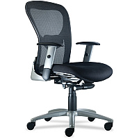 9 to 5 Seating Strata 1560 Mid Back Mesh Chair with Silver Accent Black Seat Color - 5-star Base - 1 Each (1560Y2A8ST01)