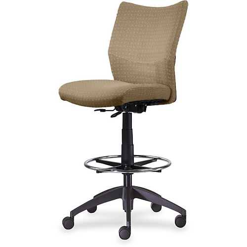 9 to 5 Seating Bristol 2366 Armless Drafting Stool Champagne Seat Color - Polyester Seat Material - Acrylic Back Material - 5-star Base - 1 Each (2366P100111)