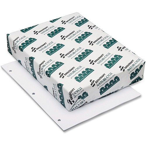 AbilityOne 7530010338891 SKILCRAFT Xerographic Paper, 92 Bright, 3-Hole, 20lb, 8.5 x 11, White, 500 Sheets/Ream, 10 Reams/Carton