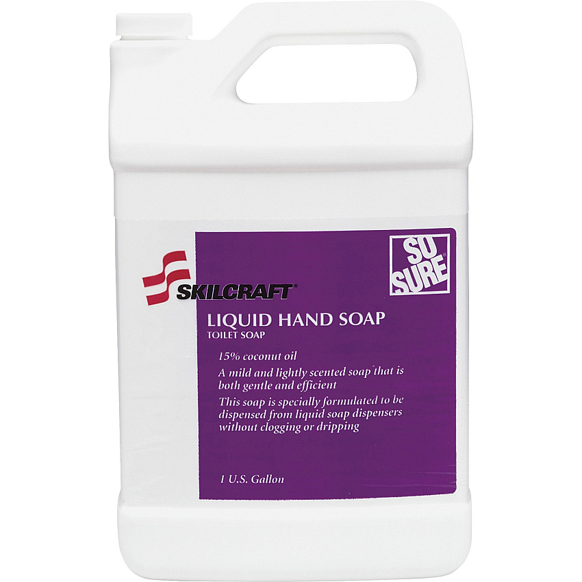 AbilityOne SKILCRAFT Mildly Scented Hand Soap Cashmere Scent - 1 gal (3.8 L) - Hand - Clear - Non-clog, Drip-free, Bio-based - 1 Each (2280598)