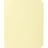 Business Source Mylar-reinforced Plain Tab Indexes 8 Write-on Tab(s) - 8 Tab(s)/Set - 8.5" Divider Width x 11" Divider Length - Letter - 3 Hole Punched - Canary Tab(s) - Hole-punched, Mylar Reinforced Edge - 24 / Box (BSN16481)