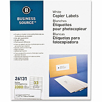 Business Source Bright White Copier Labels 1" Width x 2 3/4" Length - Rectangle - White - Lignin-free, Jam-free - 33 / Sheet - 3300 / Pack (BSN26131)