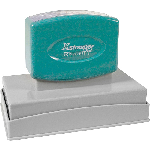 Xstamper Pre-inked Personalized Custom Stamp Message Stamp - 1.57" Impression Width x 3.94" Impression Length - 50000 Impression(s) - Recycled - 1 Each (N27)