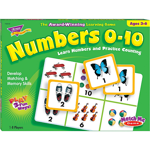 Trend Match Me Numbers 0-10 Learning Game Learning - Educational - 1 to 8 Players - 1 Each (T58102)