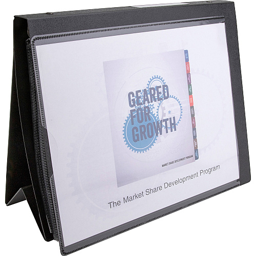 Business Source Presentation Binder 1" Binder Capacity - Letter - 8 1/2" x 11" Sheet Size - Fastener(s): Ring - Pocket(s): Internal - Black - Recycled - Business Card Holder, Label Holder - 1 Each (BSN16456)