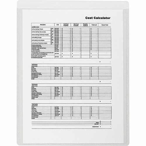 Business Source Self-Adhesive Shop Ticket Holders 8.5" Height x 11" Width - Vinyl - Clear - 50 / Box (BSN16466)