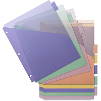 Business Source Double Pocket Index Dividers 8 Print-on Tab(s) - 8.5" Divider Width x 11" Divider Length - Letter - Plastic Divider - Multicolor Tab(s) - Insertable - 8 / Set (BSN32373)