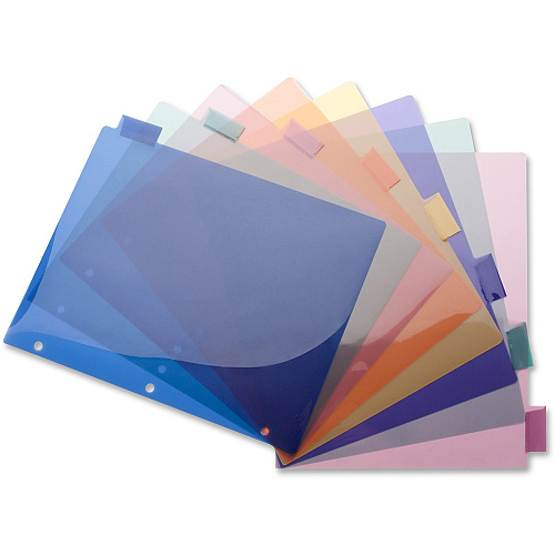Business Source 3-Hole Poly Insert Index Dividers 8 Print-on Tab(s) - 8.5" Divider Width x 11" Divider Length - Letter - Plastic Divider - Multicolor Tab(s) - Insertable - 8 / Set (BSN32371)