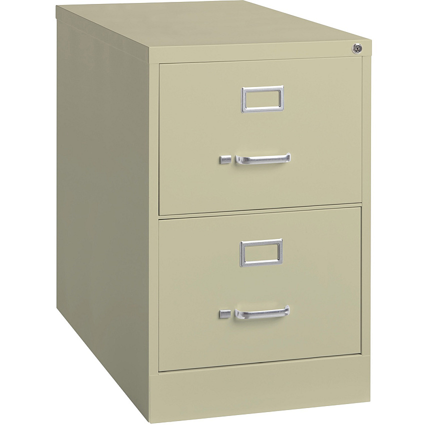 Lorell Fortress Series 26-1/2" Commercial-Grade Vertical File Cabinet 18" Width x 26.5" Depth x 28.4" Height - 2 x Drawer(s) for File - Legal - Vertical - Lockable, Ball-bearing Suspension, Heavy Duty - Putty - Steel - Recycled (LLR60660)