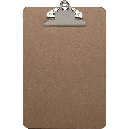 Business Source Mini Clipboard with Standard Metal Clip Standard - 6" x 9" Sheet Size - Hardboard - Brown - 1 Each (BSN16506)