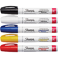 Sharpie Oil-Based Paint Marker - Medium Point Medium Marker Point - Assorted Ink - Oil Based - 5 / Pack (34971PP)