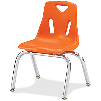 Jonti-Craft Berries Plastic Chairs with Chrome-Plated Legs Orange Seat Color - Polypropylene Seat Material - Steel Frame Material - Four-legged Base - Orange - 1 Each (8144JC1114)