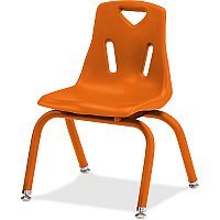 Jonti-Craft Berries Plastic Chairs with Powder Coated Legs Orange Seat Color - Polypropylene Seat Material - Powder Coated Frame Color - Steel Frame Material - Four-legged Base - Orange - 1 Each (8126JC1114)