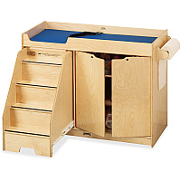 Jonti-Craft Pull-out Stairs Changing Table 3 Shelf(ves) - 39" Height x 48" Width x 22.50" Depth - Assembly Required - Acrylic, Baltic - 1 Each (5131JC)