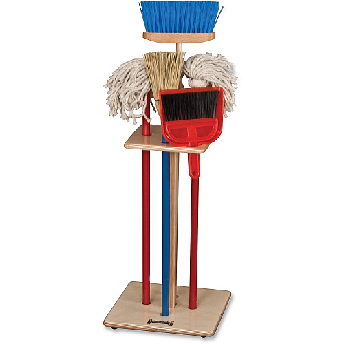 Jonti-Craft Housecleaning Set-n-Rack 1 Each - Wood Grain (2061JC)