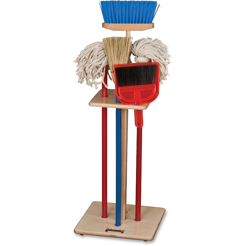 Jonti-Craft Housecleaning Set-n-Rack 1 Each - Wood Grain (2061JC)