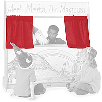 Jonti-Craft Imagination Station Curtains Accessory For Puppet Stand - 1 Each - Red (0723JC)