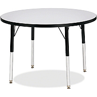 Jonti-Craft Berries Elementary Height Color Edge Round Table Black Round, Laminated Top - Four Leg Base - 4 Legs - Height Adjustable - 24" to 31" Adjustment x 1.13" Table Top Thickness x 36" Table Top Diameter - Art, Craft - Assembly Required (6488JCE180)