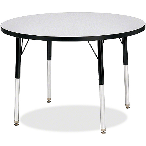 Jonti-Craft Berries Elementary Height Color Edge Round Table Black Round, Laminated Top - Four Leg Base - 4 Legs - Height Adjustable - 24" to 31" Adjustment x 1.13" Table Top Thickness x 36" Table Top Diameter - Art, Craft - Assembly Required (6488JCE180)