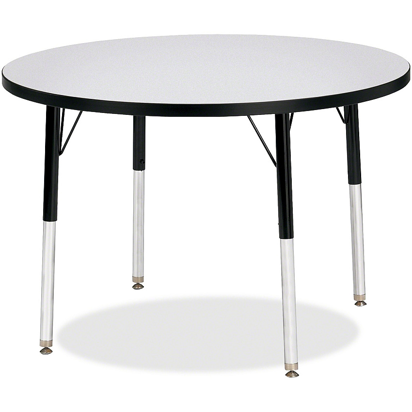 Jonti-Craft Berries Elementary Height Color Edge Round Table Black Round, Laminated Top - Four Leg Base - 4 Legs - Height Adjustable - 24" to 31" Adjustment x 1.13" Table Top Thickness x 36" Table Top Diameter - Art, Craft - Assembly Required (6488JCE180)