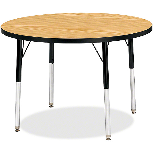 Jonti-Craft Berries Adult Height Color Top Round Table Black Oak Round, Laminated Top - Four Leg Base - 4 Legs - Height Adjustable - 24" to 31" Adjustment x 1.13" Table Top Thickness x 36" Table Top Diameter - 31" Height - Art, Craft - Assemb (6488JCA210)