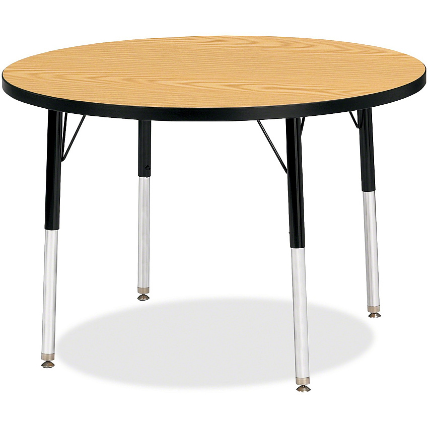 Jonti-Craft Berries Adult Height Color Top Round Table Black Oak Round, Laminated Top - Four Leg Base - 4 Legs - Height Adjustable - 24" to 31" Adjustment x 1.13" Table Top Thickness x 36" Table Top Diameter - 31" Height - Art, Craft - Assemb (6488JCA210)