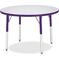 Jonti-Craft Berries Adult Height Color Edge Round Table Laminated Round, Purple Top - Four Leg Base - 4 Legs - Height Adjustable - 24" to 31" Adjustment x 1.13" Table Top Thickness x 36" Table Top Diameter - 31" Height - Art, Craft - Assembly (6488JCA004)