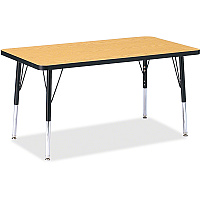 Jonti-Craft Berries Elementary Height Color Top Rectangle Table Black Oak Rectangle, Laminated Top - Four Leg Base - 4 Legs - Height Adjustable - 15" to 24" Adjustment - 36" Table Top Length x 24" Table Top Width x 1.13" Table Top Thickness - (6478JCE210)