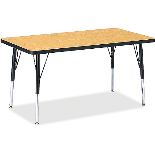 Jonti-Craft Berries Elementary Height Color Top Rectangle Table Black Oak Rectangle, Laminated Top - Four Leg Base - 4 Legs - Height Adjustable - 15" to 24" Adjustment - 36" Table Top Length x 24" Table Top Width x 1.13" Table Top Thickness - (6478JCE210)