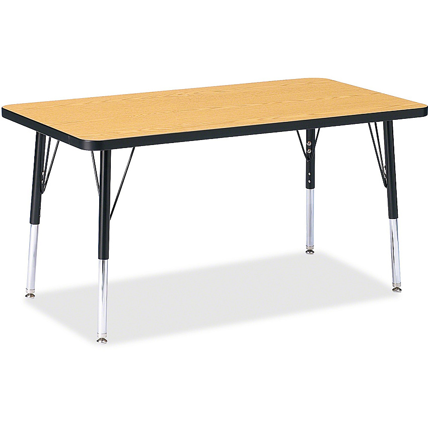 Jonti-Craft Berries Elementary Height Color Top Rectangle Table Black Oak Rectangle, Laminated Top - Four Leg Base - 4 Legs - Height Adjustable - 15" to 24" Adjustment - 36" Table Top Length x 24" Table Top Width x 1.13" Table Top Thickness - (6478JCE210)