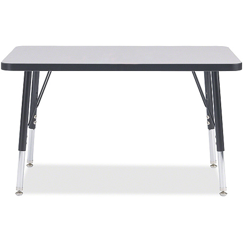 Jonti-Craft Berries Elementary Height Color Edge Rectangle Table Black Rectangle, Laminated Top - Four Leg Base - 4 Legs - Height Adjustable - 15" to 24" Adjustment - 36" Table Top Length x 24" Table Top Width x 1.13" Table Top Thickness - 24 (6478JCE180)