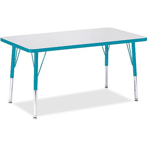 Jonti-Craft Berries Elementary Height Color Edge Rectangle Table Gray Rectangle Top - Four Leg Base - 4 Legs - Height Adjustable - 15" to 24" Adjustment - 36" Table Top Length x 24" Table Top Width x 1.13" Table Top Thickness - 24" Height - A (6478JCE005)