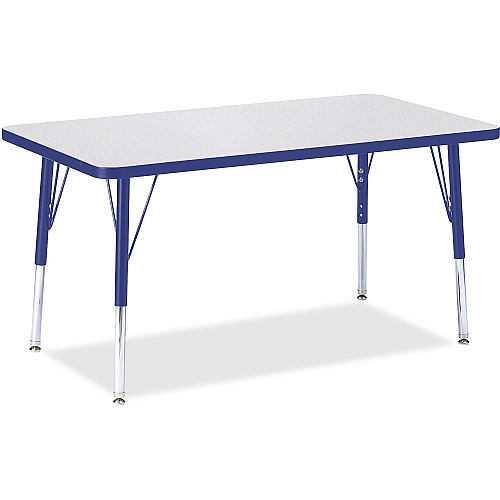 Jonti-Craft Berries Elementary Height Gray Top Rectangular Table Gray Rectangle, Laminated Top - Four Leg Base - 4 Legs - Height Adjustable - 15" to 24" Adjustment - 36" Table Top Length x 24" Table Top Width x 1.13" Table Top Thickness - 24" (6478JCE003)