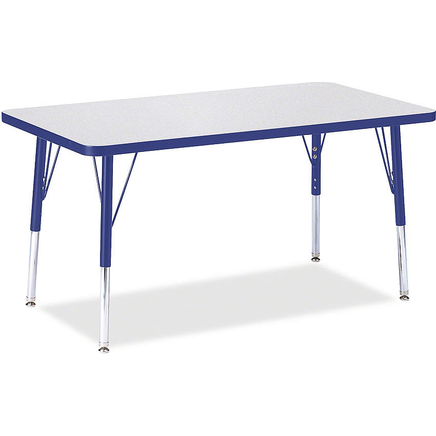 Jonti-Craft Berries Elementary Height Gray Top Rectangular Table Gray Rectangle, Laminated Top - Four Leg Base - 4 Legs - Height Adjustable - 15" to 24" Adjustment - 36" Table Top Length x 24" Table Top Width x 1.13" Table Top Thickness - 24" (6478JCE003)