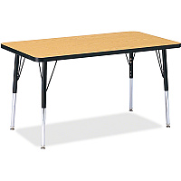 Jonti-Craft Berries Adult Height Color Top Rectangle Table Black Oak Rectangle, Laminated Top - Four Leg Base - 4 Legs - Height Adjustable - 24" to 31" Adjustment - 36" Table Top Length x 24" Table Top Width x 1.13" Table Top Thickness - 31"  (6478JCA210)