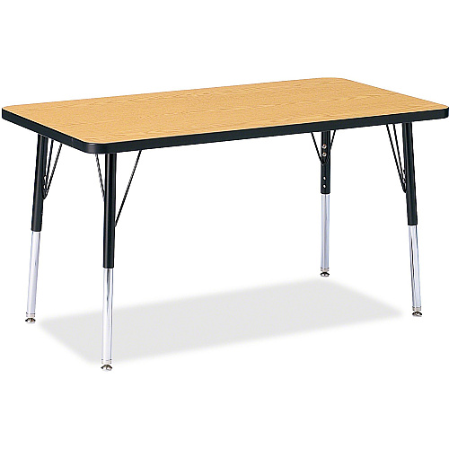 Jonti-Craft Berries Adult Height Color Top Rectangle Table Black Oak Rectangle, Laminated Top - Four Leg Base - 4 Legs - Height Adjustable - 24" to 31" Adjustment - 36" Table Top Length x 24" Table Top Width x 1.13" Table Top Thickness - 31"  (6478JCA210)