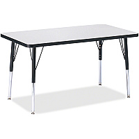 Jonti-Craft Berries Adult Height Color Edge Rectangle Table Black Rectangle, Laminated Top - Four Leg Base - 4 Legs - Height Adjustable - 24" to 31" Adjustment - 36" Table Top Length x 24" Table Top Width x 1.13" Table Top Thickness - 31" Hei (6478JCA180)