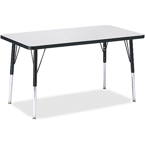Jonti-Craft Berries Adult Height Color Edge Rectangle Table Black Rectangle, Laminated Top - Four Leg Base - 4 Legs - Height Adjustable - 24" to 31" Adjustment - 36" Table Top Length x 24" Table Top Width x 1.13" Table Top Thickness - 31" Hei (6478JCA180)