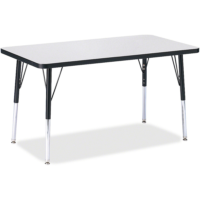 Jonti-Craft Berries Adult Height Color Edge Rectangle Table Black Rectangle, Laminated Top - Four Leg Base - 4 Legs - Height Adjustable - 24" to 31" Adjustment - 36" Table Top Length x 24" Table Top Width x 1.13" Table Top Thickness - 31" Hei (6478JCA180)