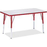 Jonti-Craft Berries Adult Height Color Edge Rectangle Table Laminated Rectangle, Red Top - Four Leg Base - 4 Legs - Height Adjustable - 24" to 31" Adjustment - 36" Table Top Length x 24" Table Top Width x 1.13" Table Top Thickness - 31" Heigh (6478JCA008)