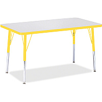 Jonti-Craft Berries Adult Height Color Edge Rectangle Table Laminated Rectangle, Yellow Top - Four Leg Base - 4 Legs - Height Adjustable - 24" to 31" Adjustment - 36" Table Top Length x 24" Table Top Width x 1.13" Table Top Thickness - 31" He (6478JCA007)