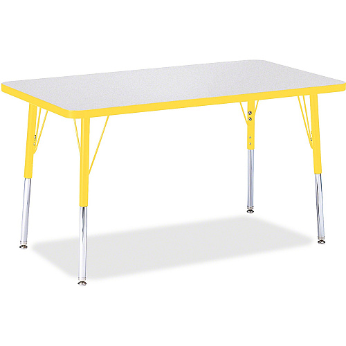 Jonti-Craft Berries Adult Height Color Edge Rectangle Table Laminated Rectangle, Yellow Top - Four Leg Base - 4 Legs - Height Adjustable - 24" to 31" Adjustment - 36" Table Top Length x 24" Table Top Width x 1.13" Table Top Thickness - 31" He (6478JCA007)