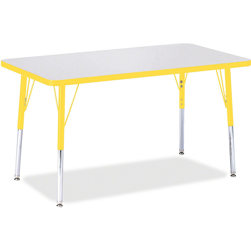 Jonti-Craft Berries Adult Height Color Edge Rectangle Table Laminated Rectangle, Yellow Top - Four Leg Base - 4 Legs - Height Adjustable - 24" to 31" Adjustment - 36" Table Top Length x 24" Table Top Width x 1.13" Table Top Thickness - 31" He (6478JCA007)