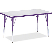 Jonti-Craft Berries Adult Height Color Edge Rectangle Table Laminated Rectangle, Purple Top - Four Leg Base - 4 Legs - Height Adjustable - 24" to 31" Adjustment - 36" Table Top Length x 24" Table Top Width x 1.13" Table Top Thickness - 31" He (6478JCA004)