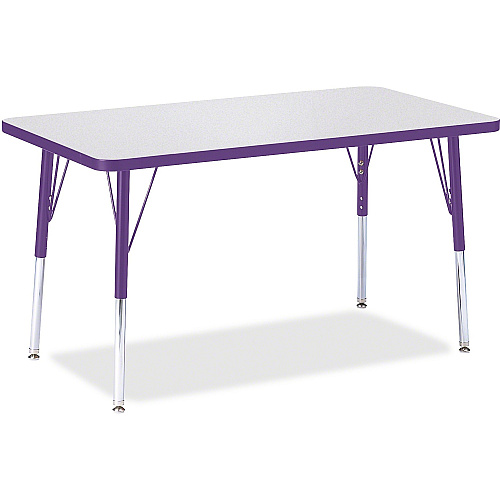 Jonti-Craft Berries Adult Height Color Edge Rectangle Table Laminated Rectangle, Purple Top - Four Leg Base - 4 Legs - Height Adjustable - 24" to 31" Adjustment - 36" Table Top Length x 24" Table Top Width x 1.13" Table Top Thickness - 31" He (6478JCA004)