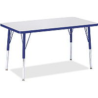 Jonti-Craft Berries Adult Height Color Edge Rectangle Table Blue Rectangle, Laminated Top - Four Leg Base - 4 Legs - Height Adjustable - 24" to 31" Adjustment - 36" Table Top Length x 24" Table Top Width x 1.13" Table Top Thickness - 31" Heig (6478JCA003)
