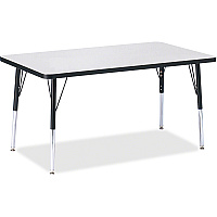 Jonti-Craft Berries Adult Height Color Edge Rectangle Table Black Rectangle, Laminated Top - Four Leg Base - 4 Legs - Height Adjustable - 24" to 31" Adjustment - 48" Table Top Length x 30" Table Top Width x 1.13" Table Top Thickness - 31" Hei (6473JCA180)