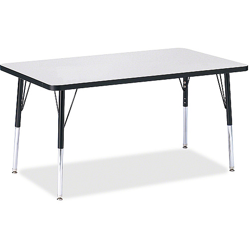 Jonti-Craft Berries Adult Height Color Edge Rectangle Table Black Rectangle, Laminated Top - Four Leg Base - 4 Legs - Height Adjustable - 24" to 31" Adjustment - 48" Table Top Length x 30" Table Top Width x 1.13" Table Top Thickness - 31" Hei (6473JCA180)