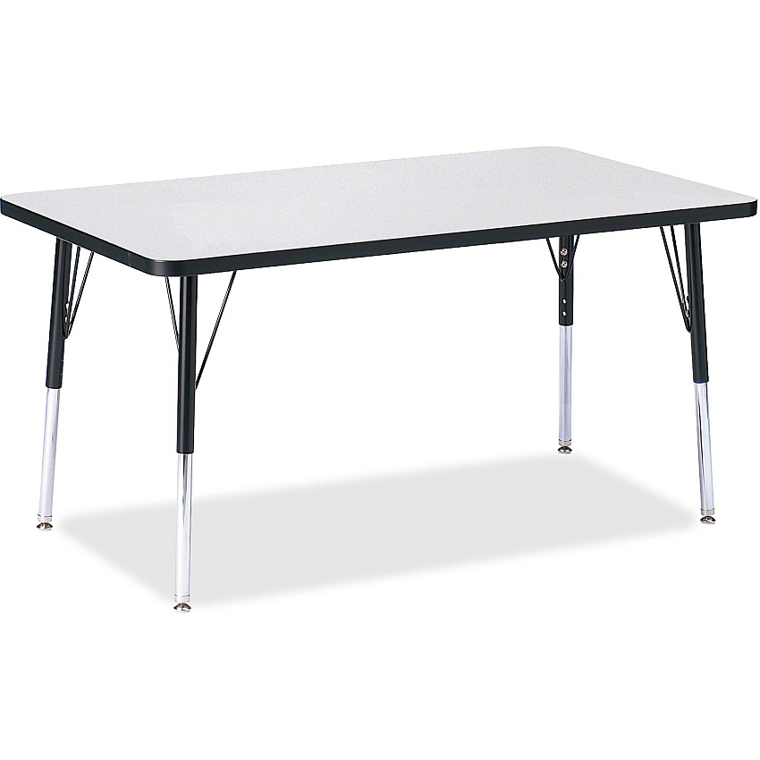 Jonti-Craft Berries Adult Height Color Edge Rectangle Table Black Rectangle, Laminated Top - Four Leg Base - 4 Legs - Height Adjustable - 24" to 31" Adjustment - 48" Table Top Length x 30" Table Top Width x 1.13" Table Top Thickness - 31" Hei (6473JCA180)