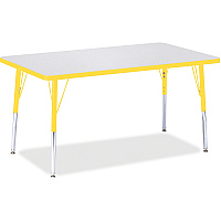 Jonti-Craft Berries Adult Height Color Edge Rectangle Table Laminated Rectangle, Yellow Top - Four Leg Base - 4 Legs - Height Adjustable - 24" to 31" Adjustment - 48" Table Top Length x 30" Table Top Width x 1.13" Table Top Thickness - 31" He (6473JCA007)